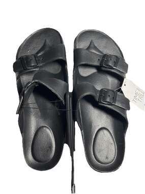 NWT
Women's Size 11 Time & Tru Black Double Buckle Slide Sandals